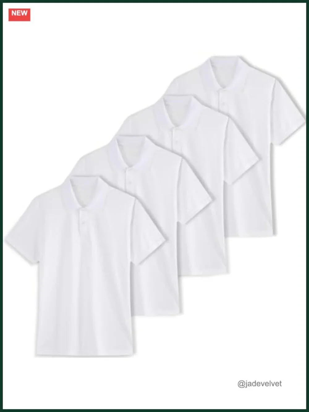 4pk Boys Quick Dry Short Sleeve Collared Golf Polo Shirts Youth School Uniform